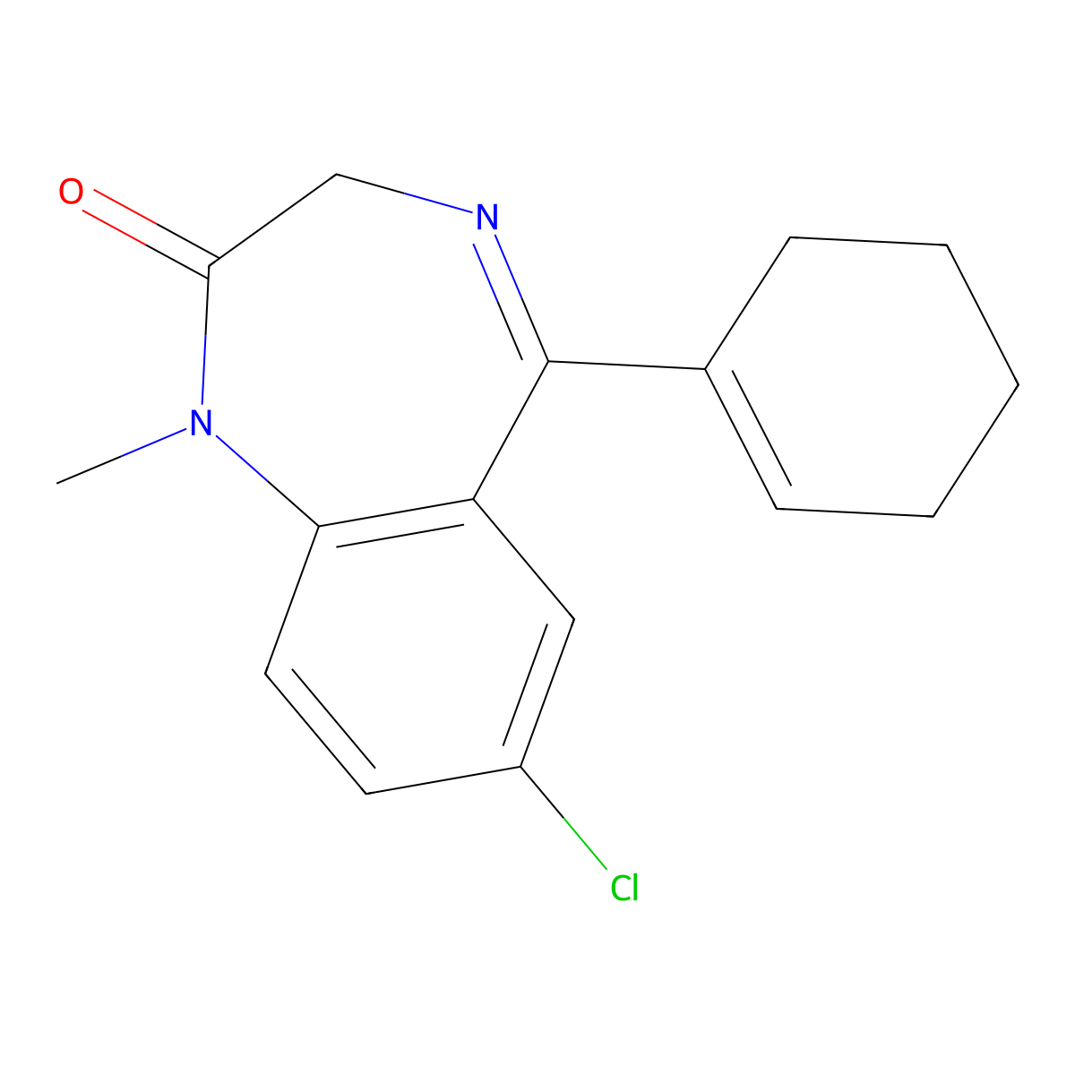 Tetrazepam molecular structure, CAS 10379-14-3