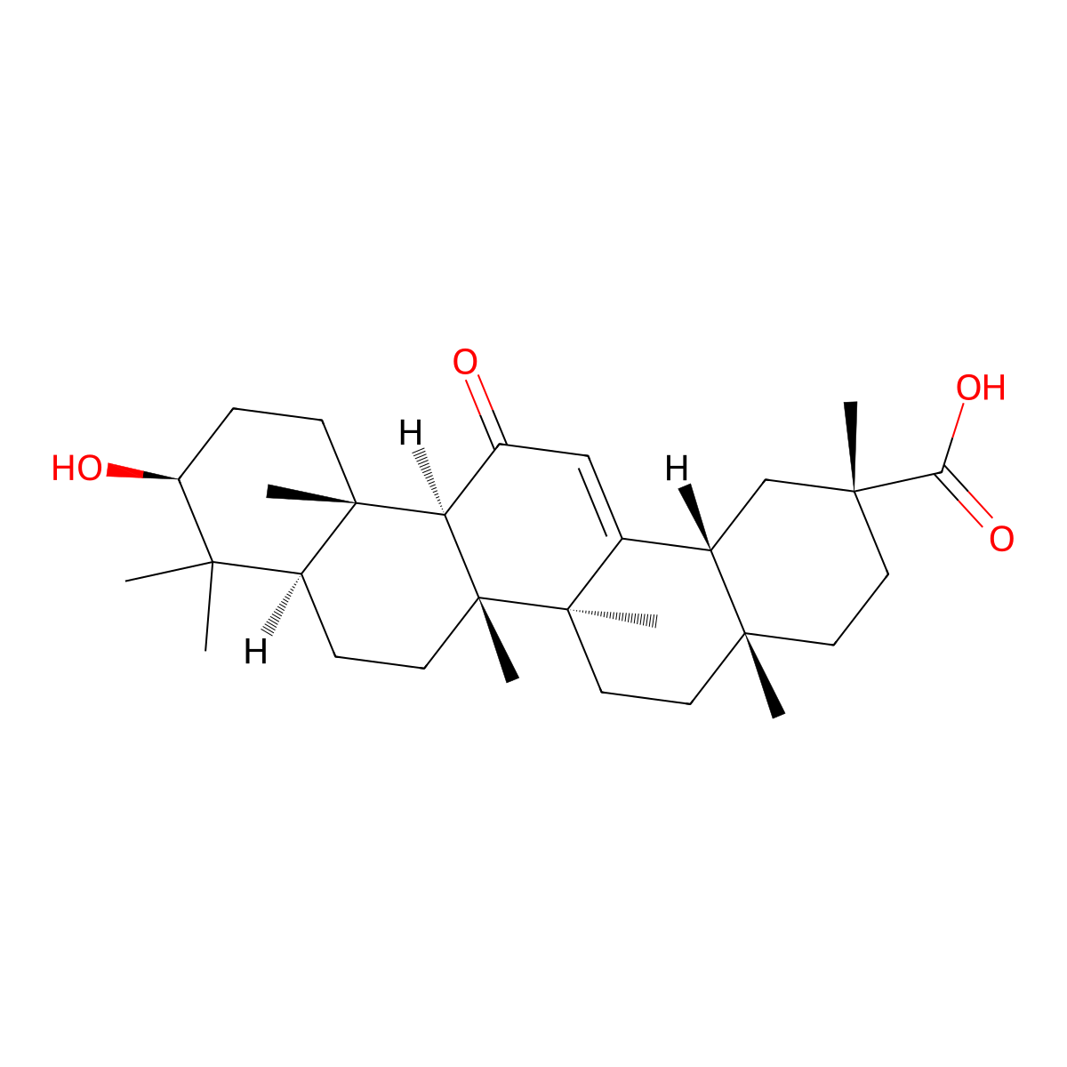 Liquiritic acid molecular structure, CAS 10379-72-3