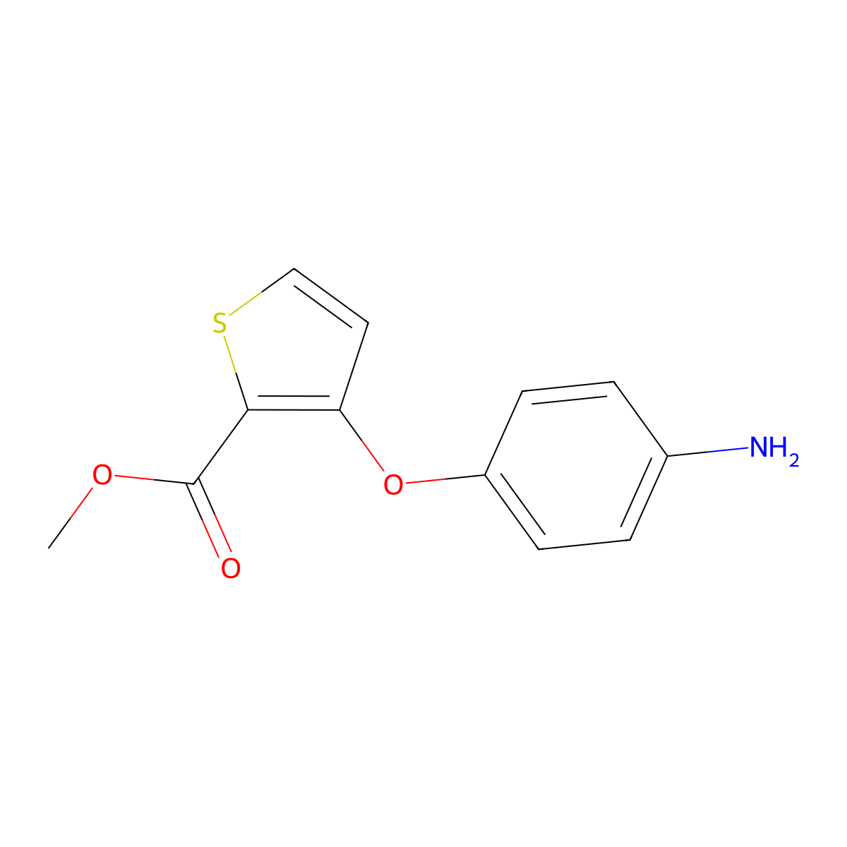 Methyl 3-(4-aminophenoxy)thiophene-2-carboxylate molecular structure, CAS 103790-38-1