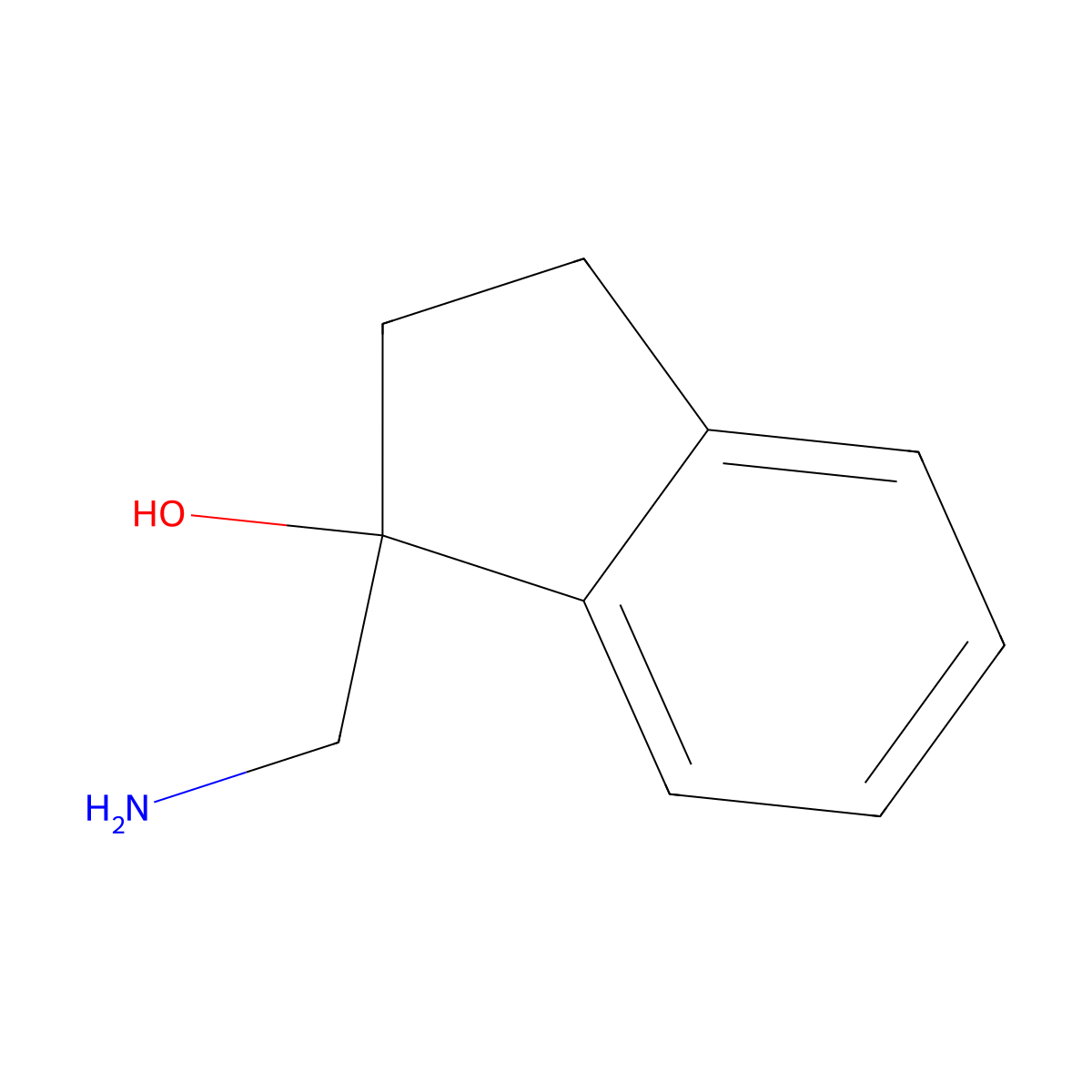 1-(aminomethyl)-2,3-dihydro-1H-inden-1-ol molecular structure, CAS 103791-35-1