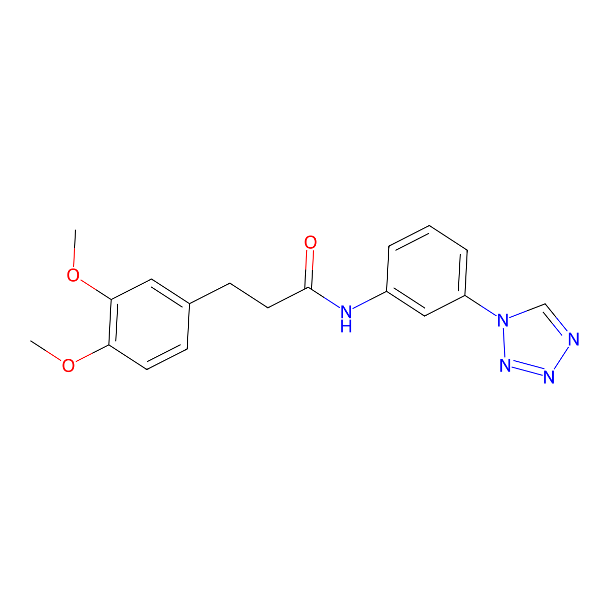 3-(3,4-dimethoxyphenyl)-N-[3-(1H-tetrazol-1-yl)phenyl]propanamide molecular structure, CAS 1037910-67-0