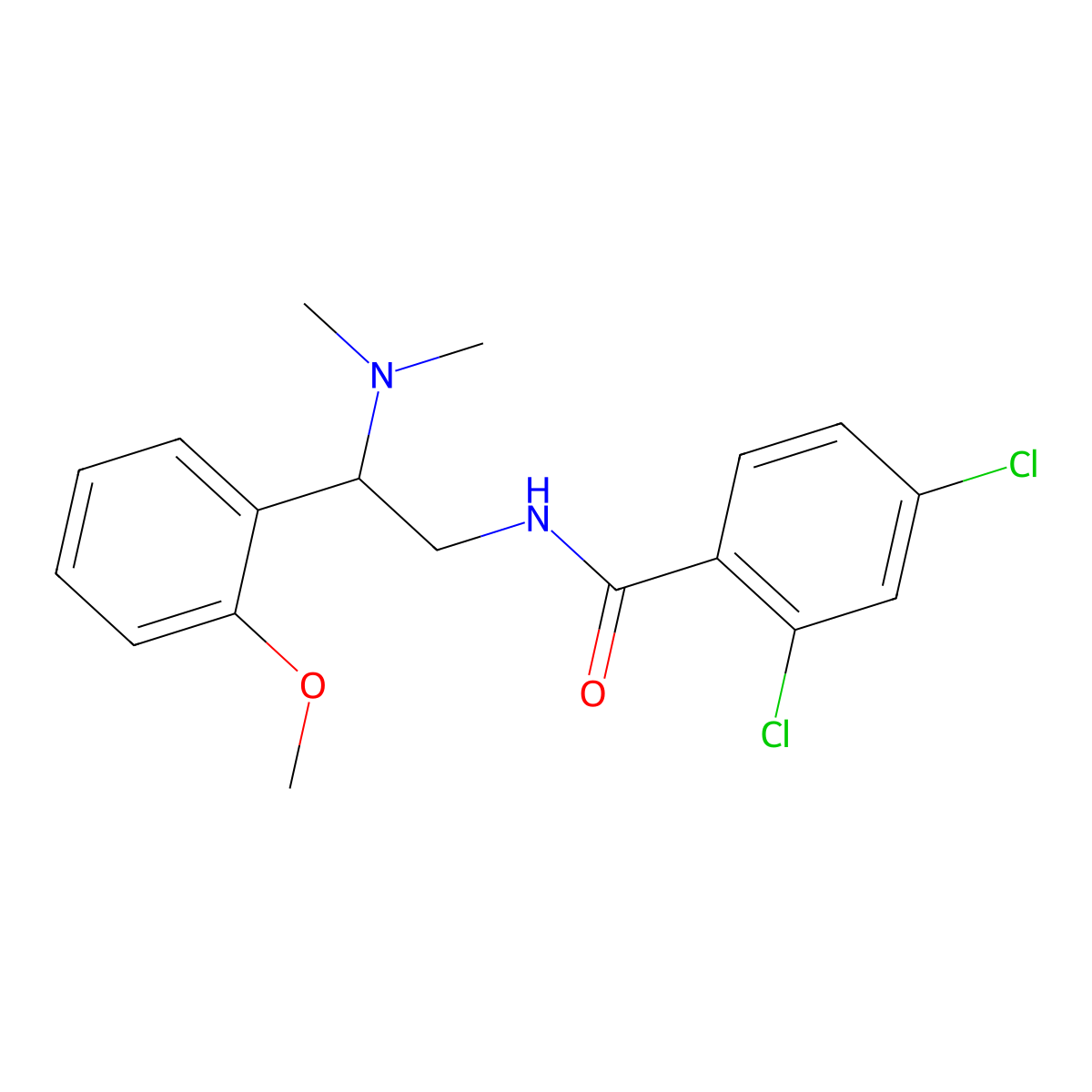 2,4-dichloro-N-[2-(dimethylamino)-2-(2-methoxyphenyl)ethyl]benzamide molecular structure, CAS 1037913-38-4