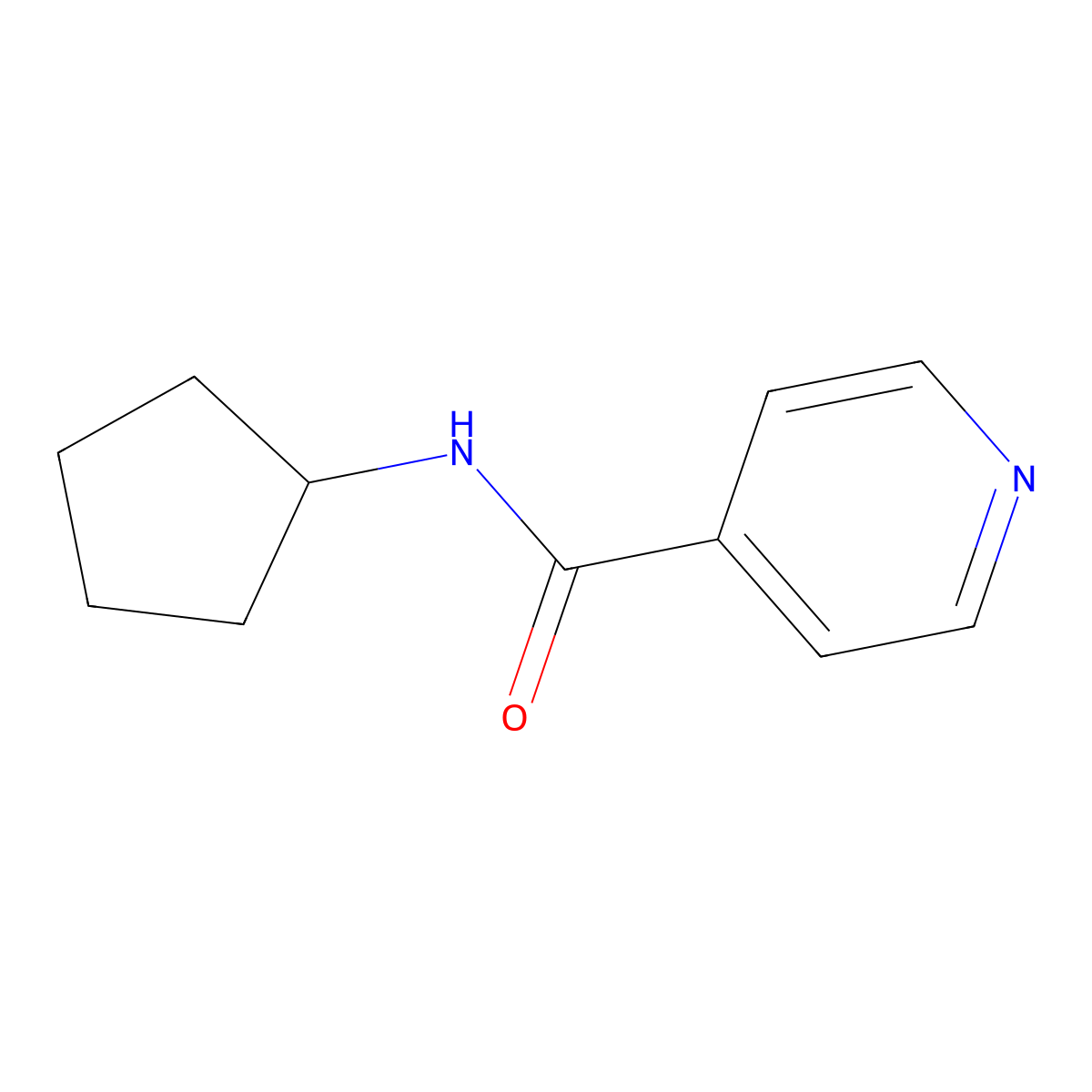 N-cyclopentylpyridine-4-carboxamide molecular structure, CAS 103792-97-8