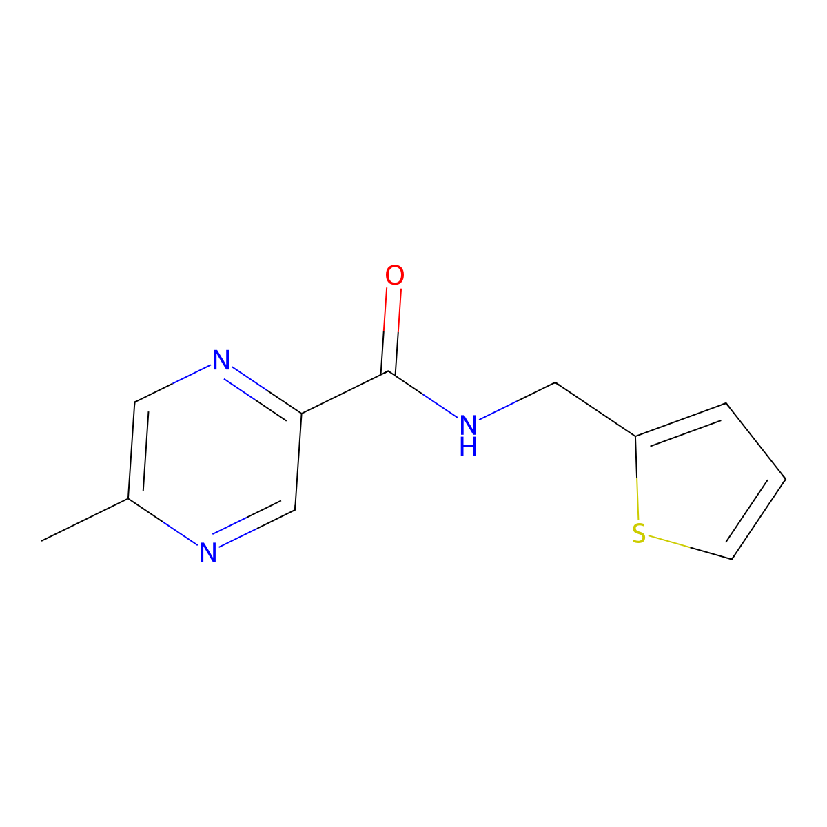 5-methyl-N-(thiophen-2-ylmethyl)pyrazine-2-carboxamide molecular structure, CAS 1037938-06-9