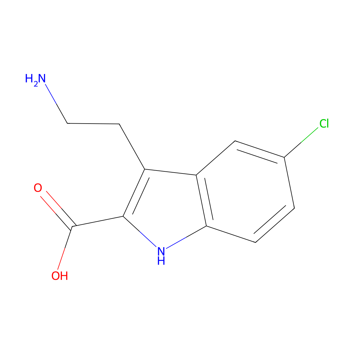 3-(2-aminoethyl)-5-chloro-1H-indole-2-carboxylic acid molecular structure, CAS 103795-47-7