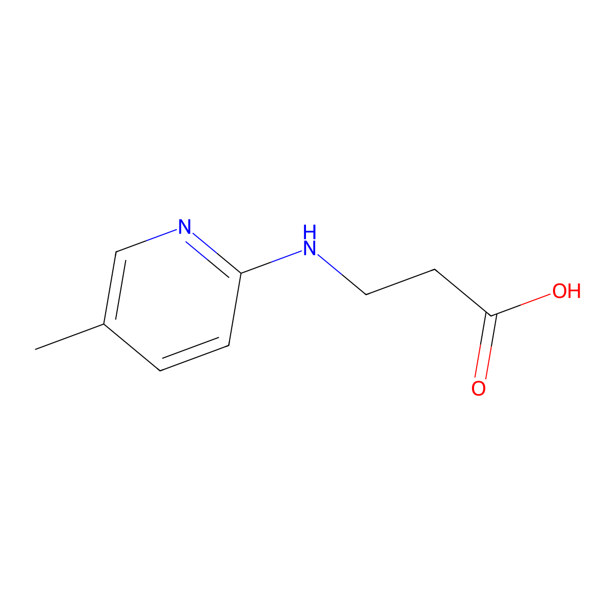 3-[(5-Methylpyridin-2-yl)amino]propanoic acid molecular structure, CAS 103796-00-5