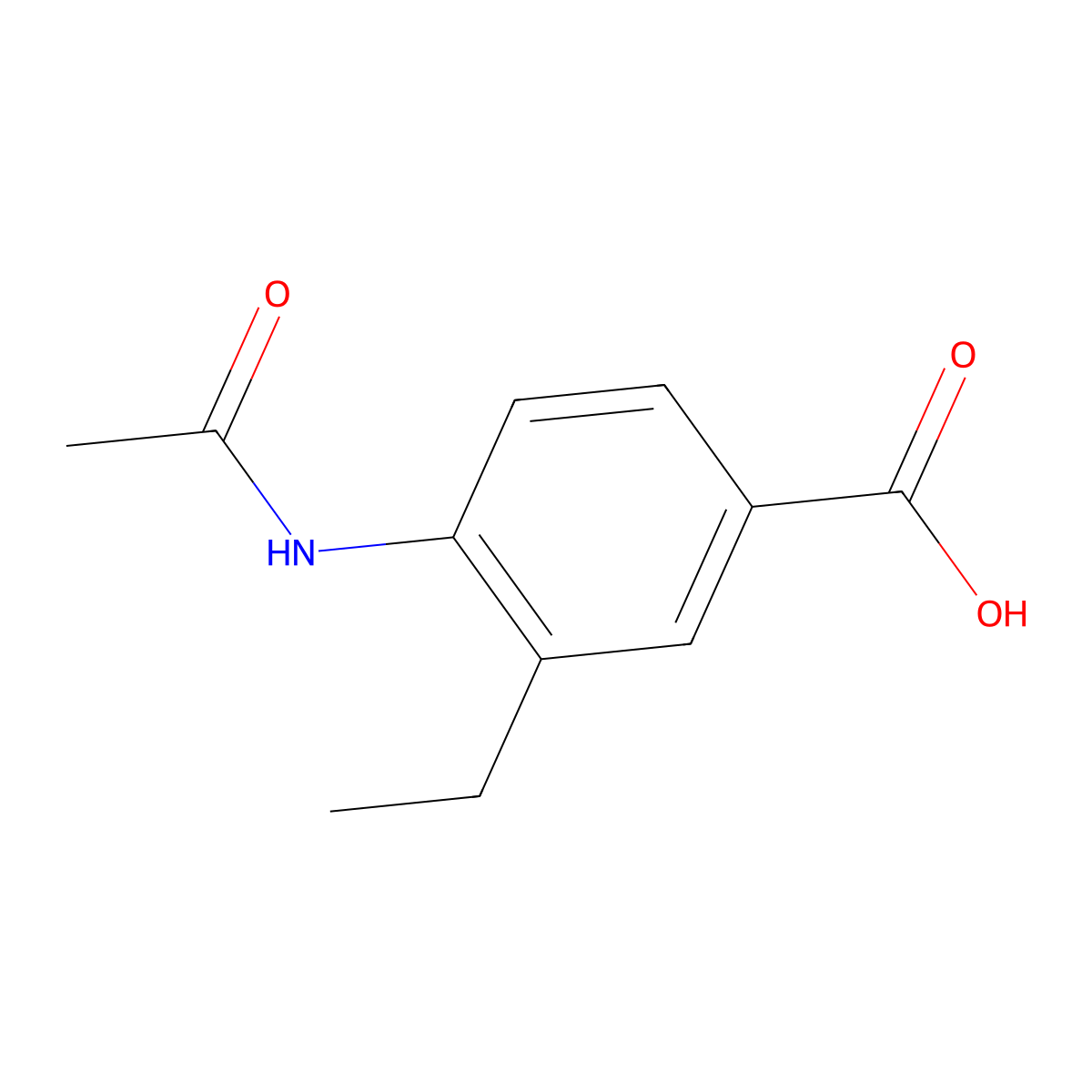 4-Acetamido-3-ethylbenzoic acid molecular structure, CAS 103796-17-4