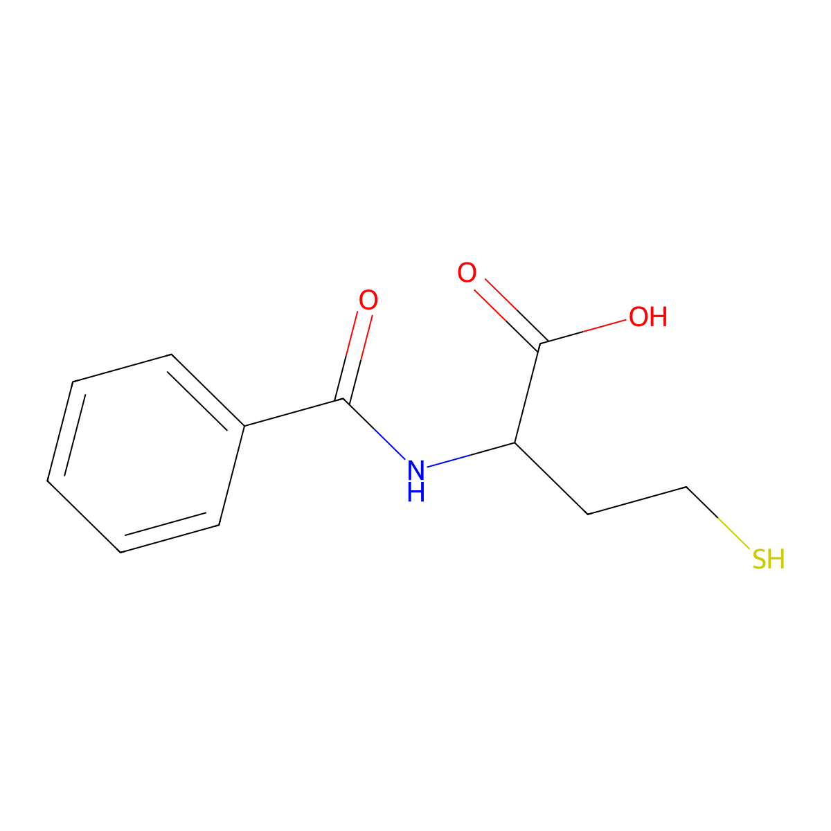 2-Benzamido-4-mercaptobutanoic acid molecular structure, CAS 103796-22-1
