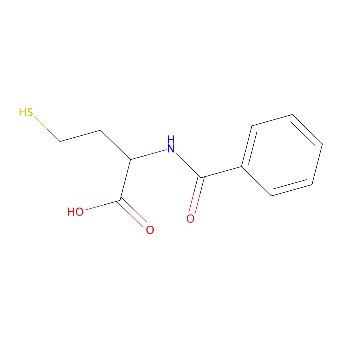 2-Benzamido-4-mercaptobutanoic acid molecular structure, CAS 103796-22-1