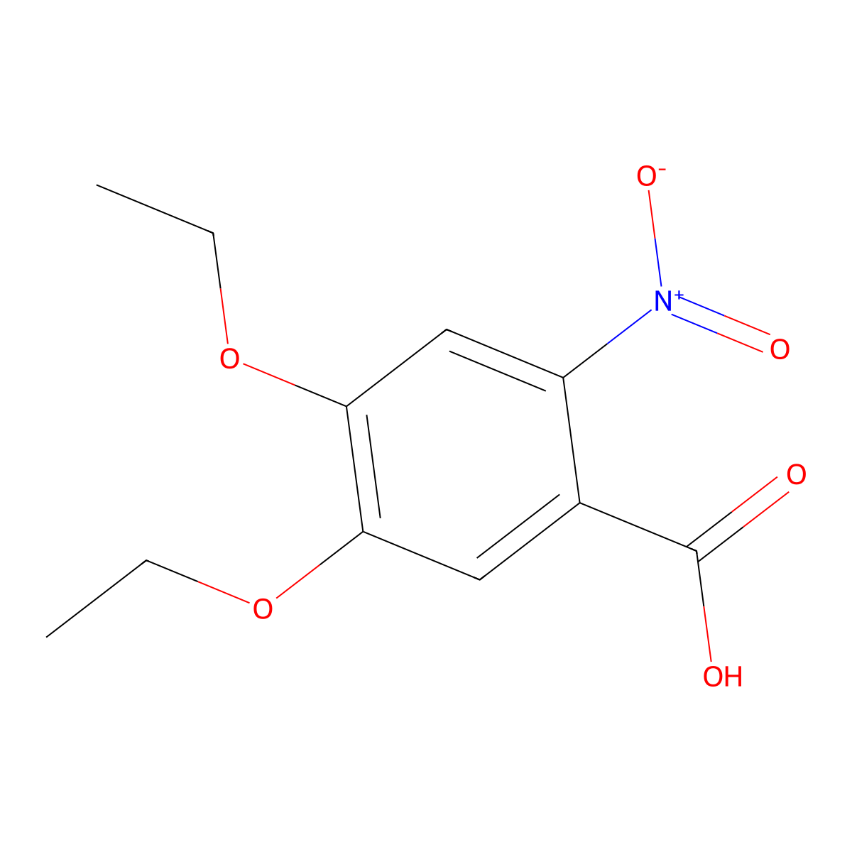 4,5-Diethoxy-2-nitrobenzoic acid molecular structure, CAS 103796-34-5