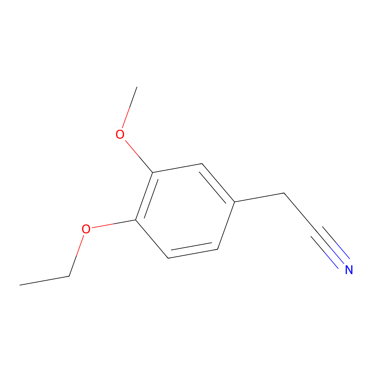 4-Ethoxy-3-Methoxyphenylacetonitrile molecular structure, CAS 103796-52-7