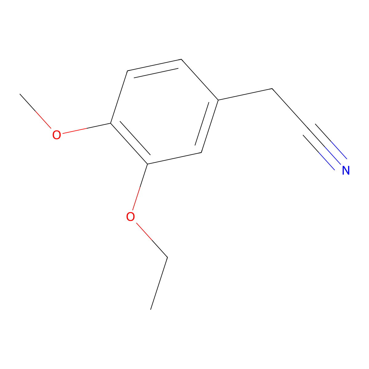 3-Ethoxy-4-methoxyphenylacetonitrile molecular structure, CAS 103796-99-2