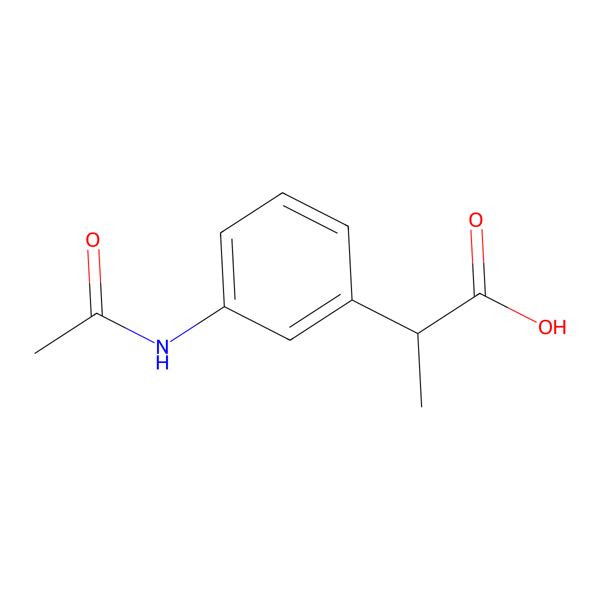 2-(3-Acetamidophenyl)propanoic acid molecular structure, CAS 103797-09-7