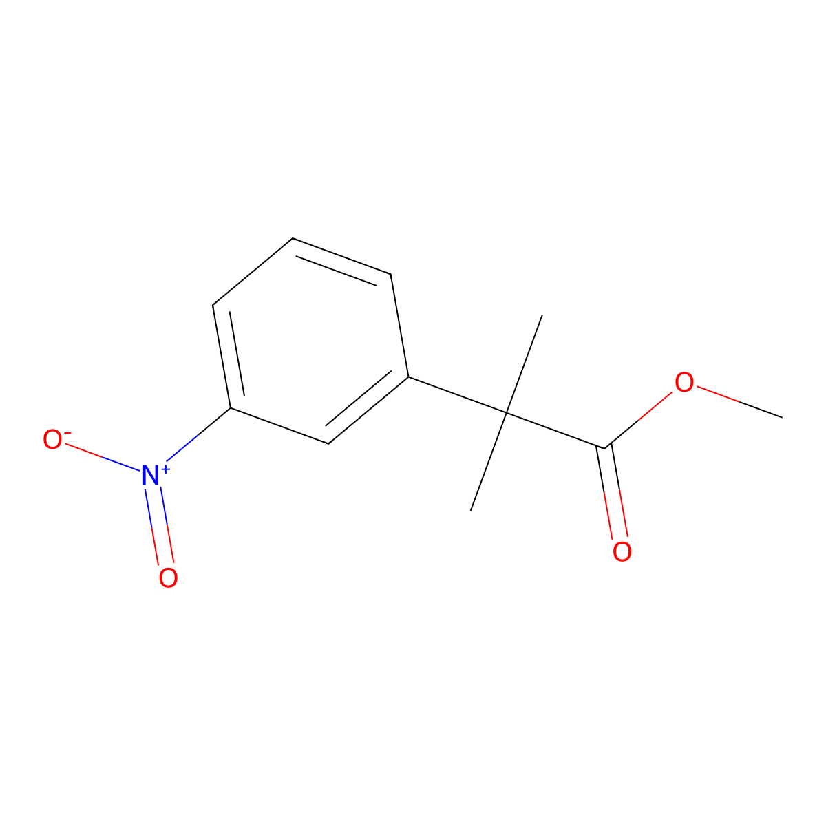 Methyl 2-methyl-2-(3-nitrophenyl)propanoate molecular structure, CAS 103797-22-4