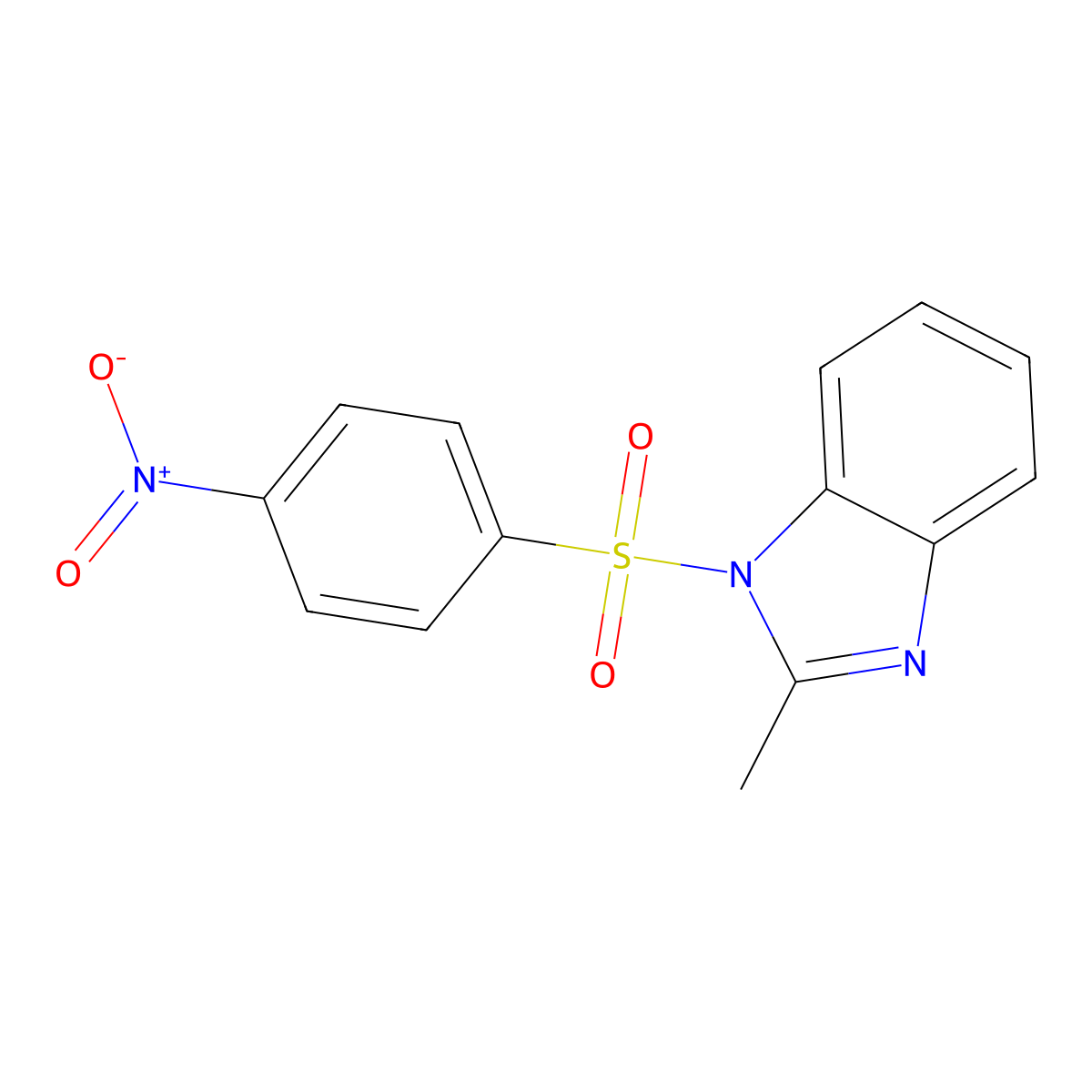 2-Methyl-1-(4-nitrophenyl)sulfonylbenzimidazole molecular structure, CAS 1038-62-6