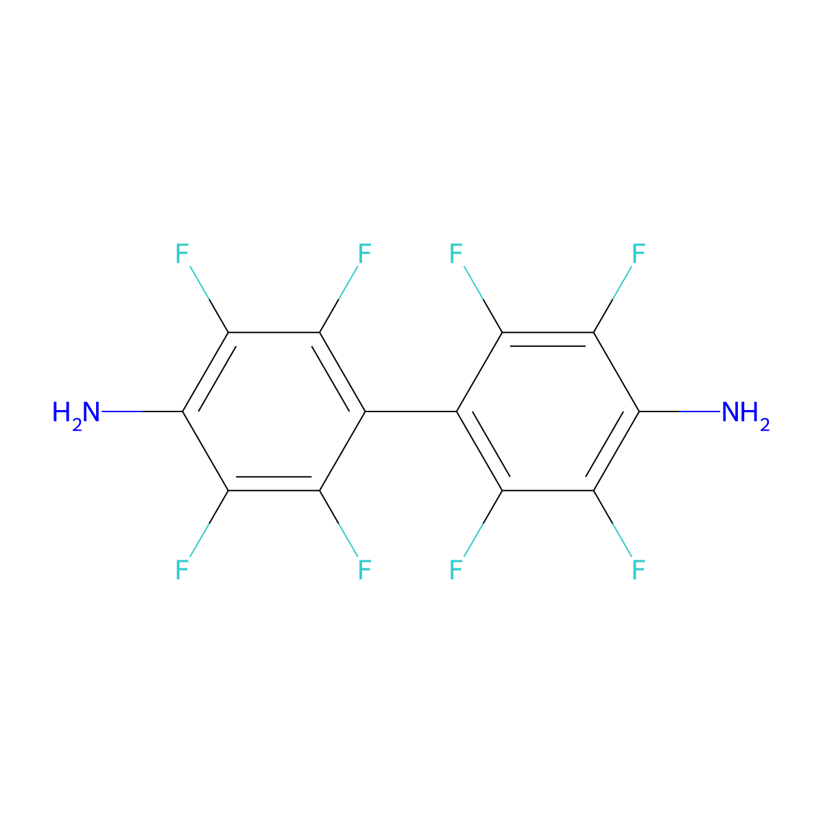 Octafluoro-4,4'-biphenylenediamine molecular structure, CAS 1038-66-0