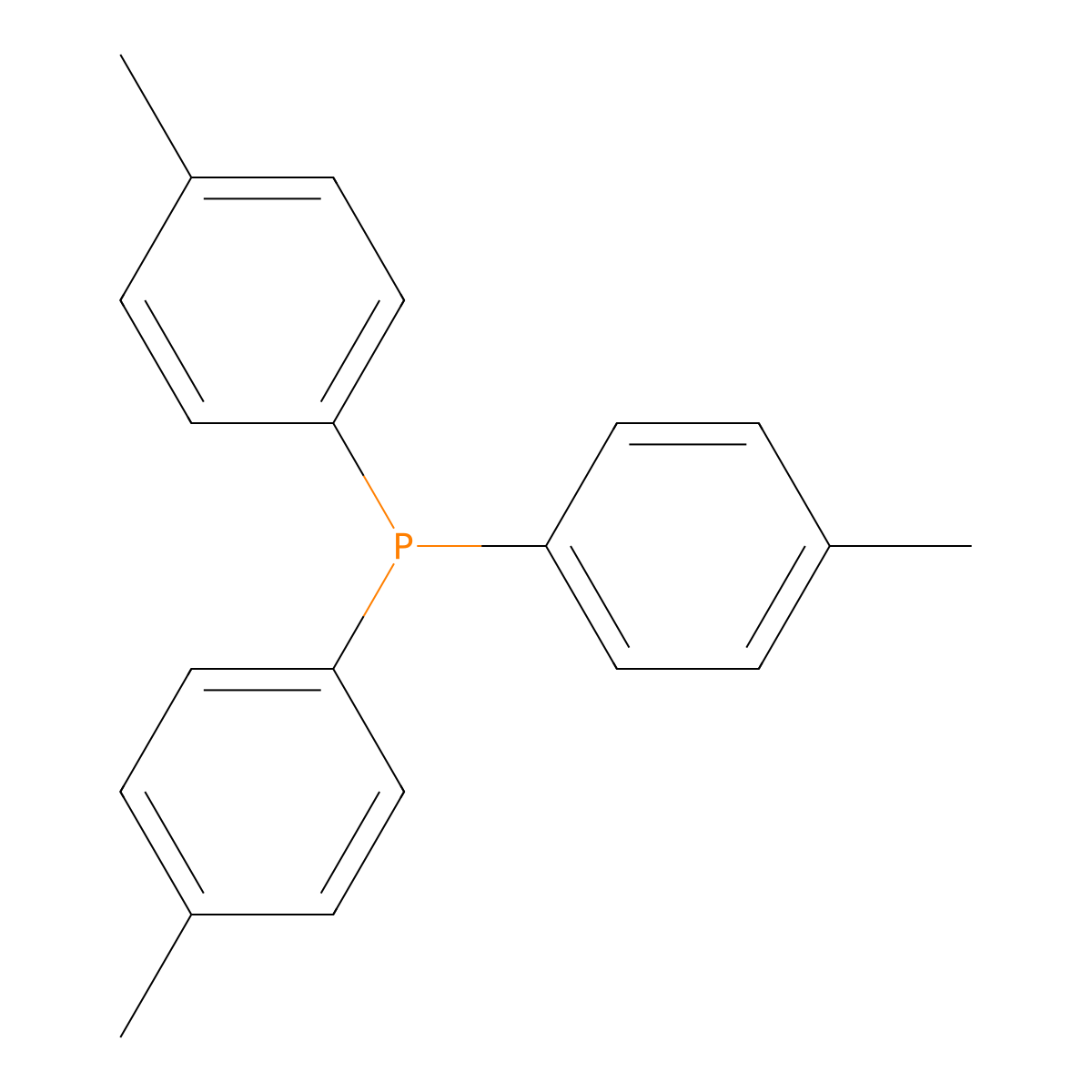 Phosphine, tris(4-methylphenyl)- molecular structure, CAS 1038-95-5