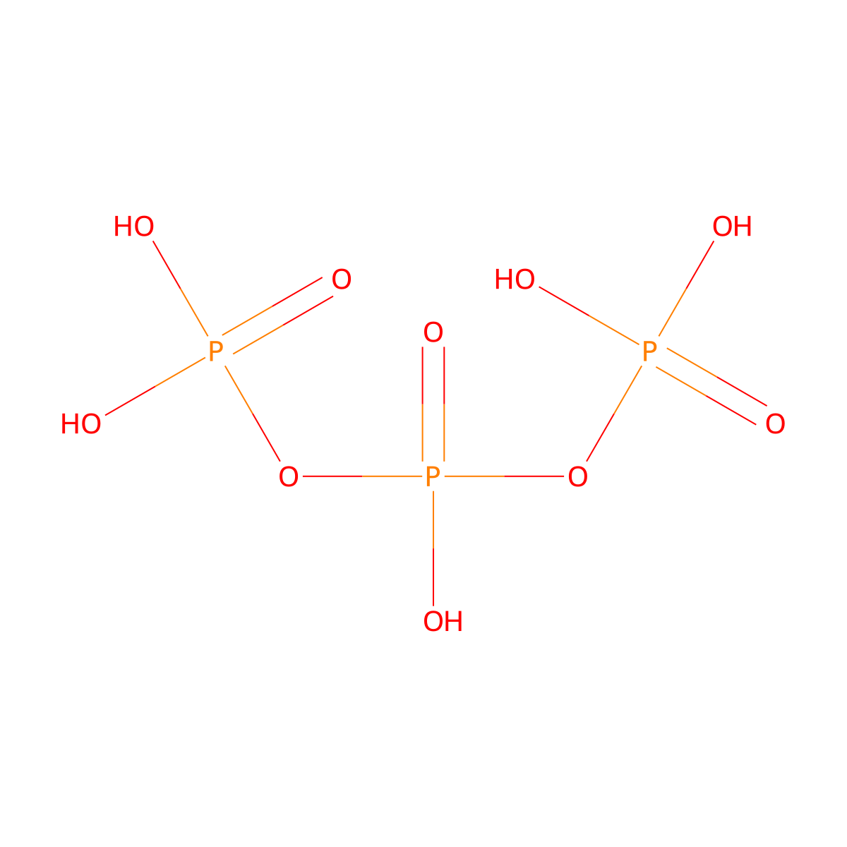 Triphosphoric acid molecular structure, CAS 10380-08-2