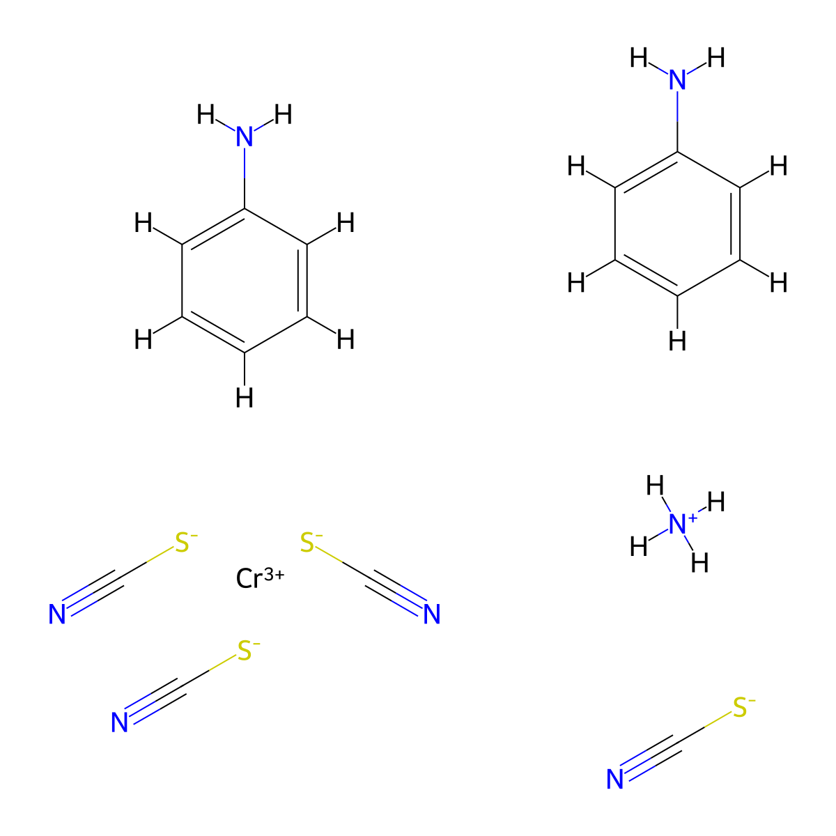 Ammonium rhodanilate molecular structure, CAS 10380-20-8
