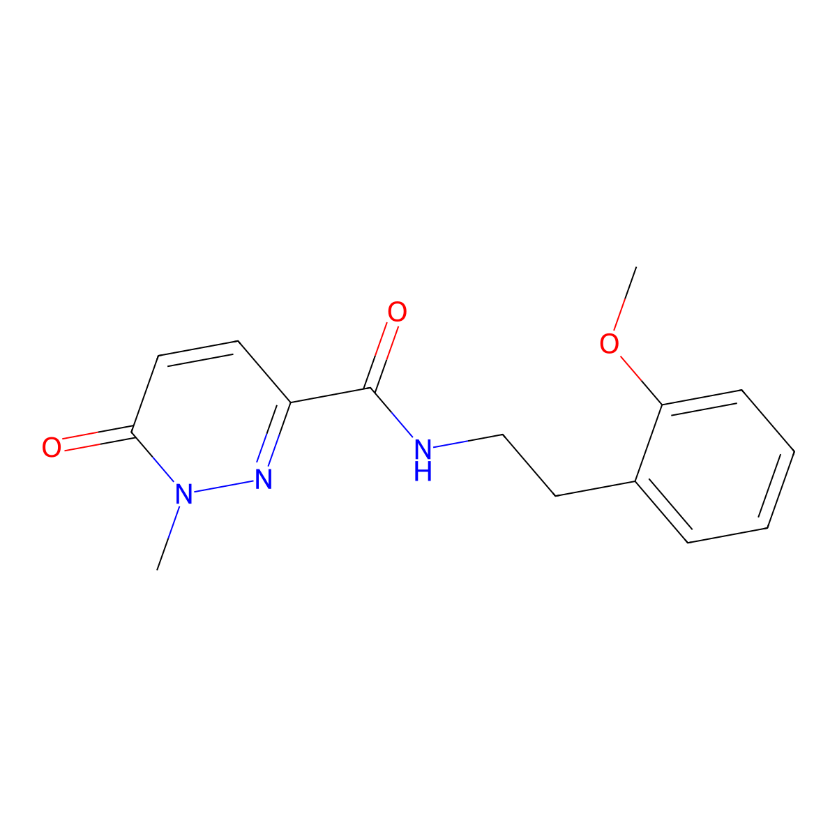 N-(2-methoxyphenethyl)-1-methyl-6-oxo-1,6-dihydropyridazine-3-carboxamide molecular structure, CAS 1038001-61-4