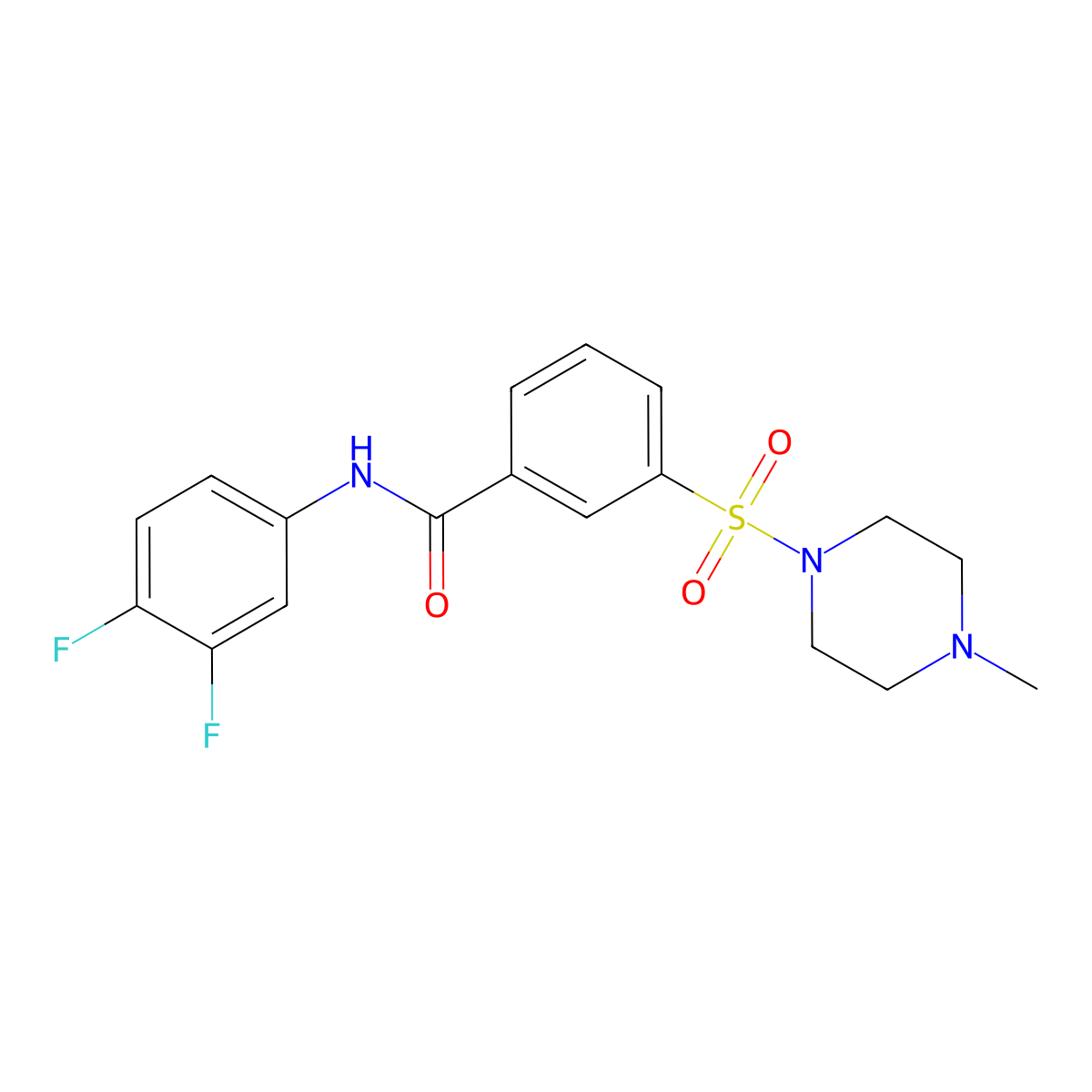 N-(3,4-difluorophenyl)-3-[(4-methylpiperazin-1-yl)sulfonyl]benzamide molecular structure, CAS 1038026-17-3