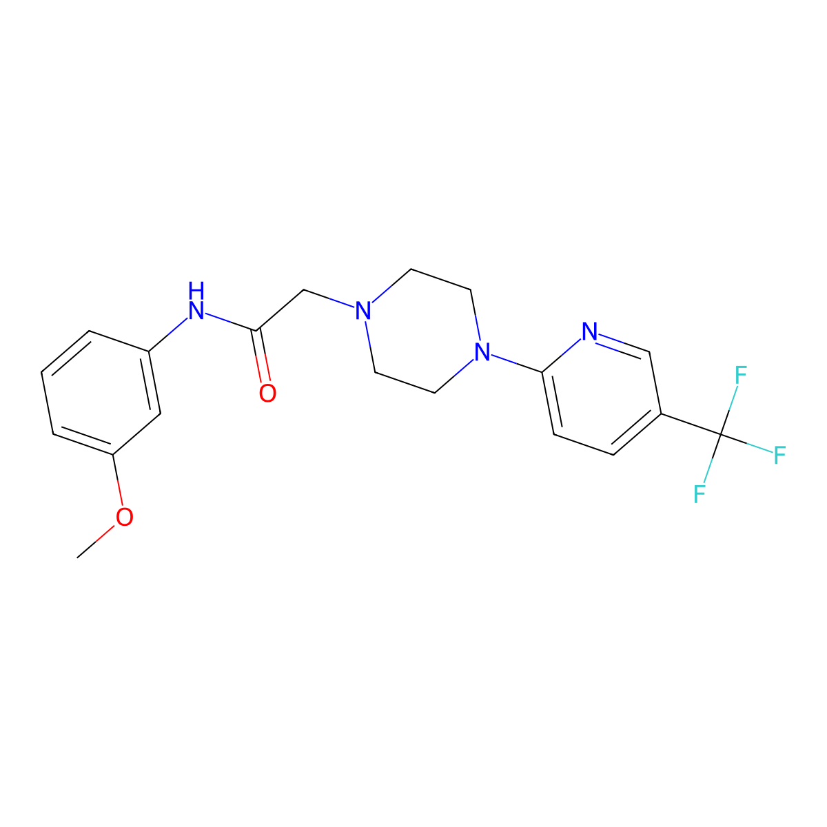 N-(3-methoxyphenyl)-2-[4-[5-(trifluoromethyl)pyridin-2-yl]piperazin-1-yl]acetamide molecular structure, CAS 1038034-53-5
