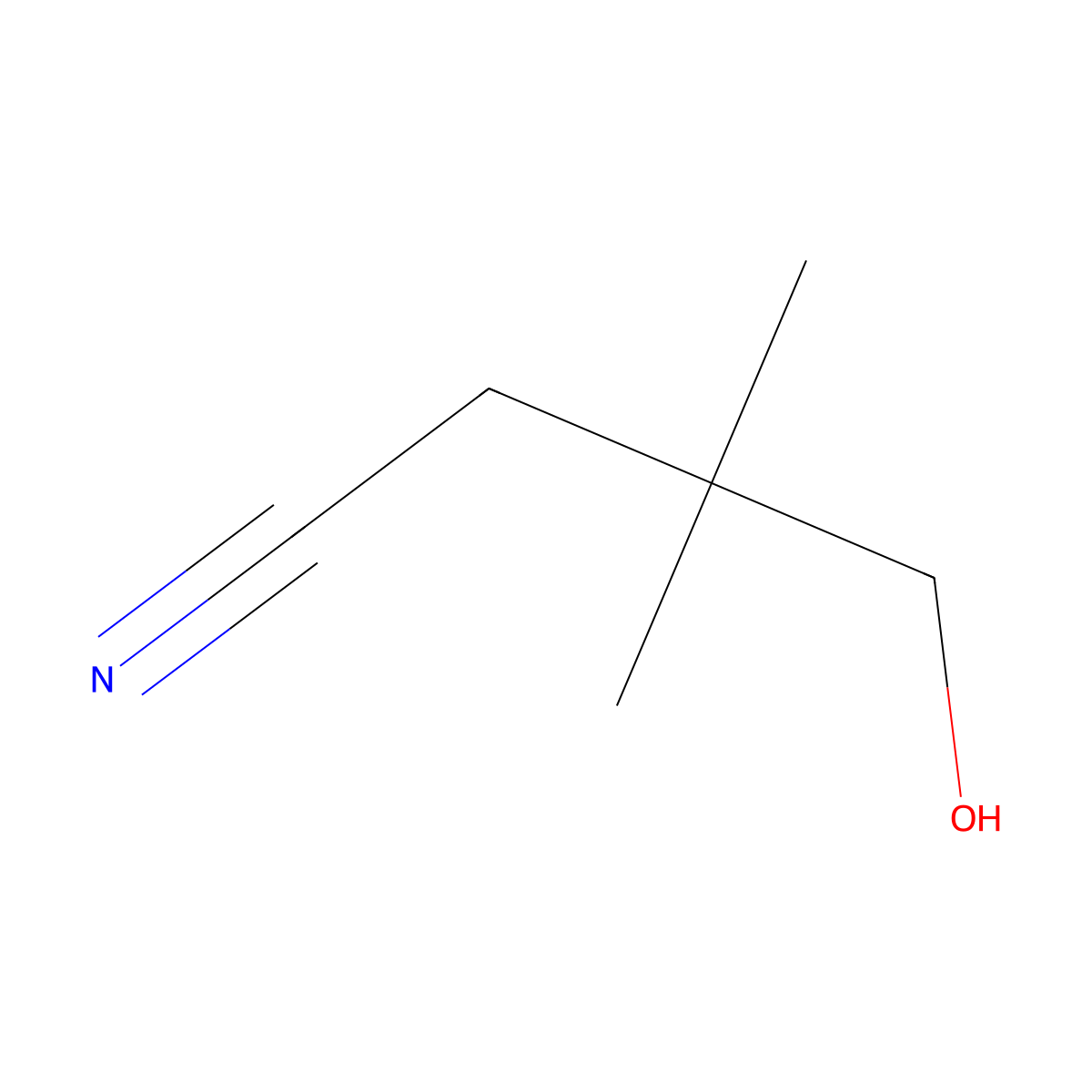 4-Hydroxy-3,3-dimethylbutanenitrile molecular structure, CAS 103804-80-4