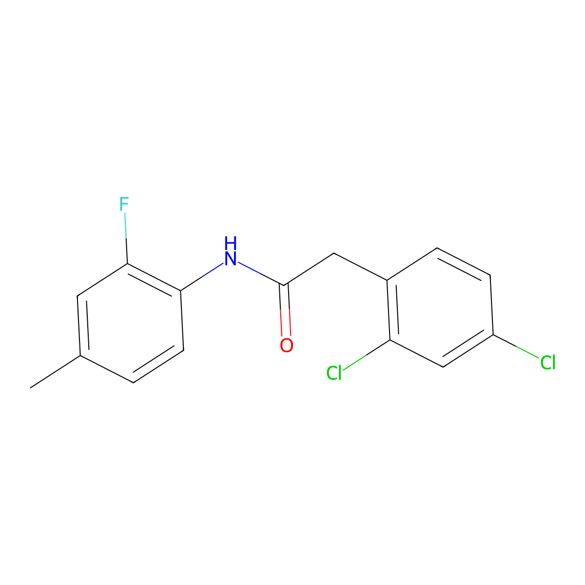 2,4-Dichloro-N-(2-fluoro-4-methylphenyl)benzeneacetamide molecular structure, CAS 1038042-24-8