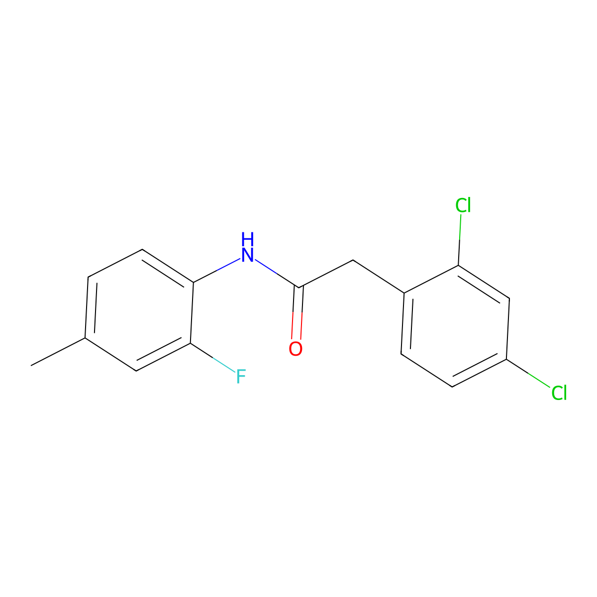 2,4-Dichloro-N-(2-fluoro-4-methylphenyl)benzeneacetamide molecular structure, CAS 1038042-24-8