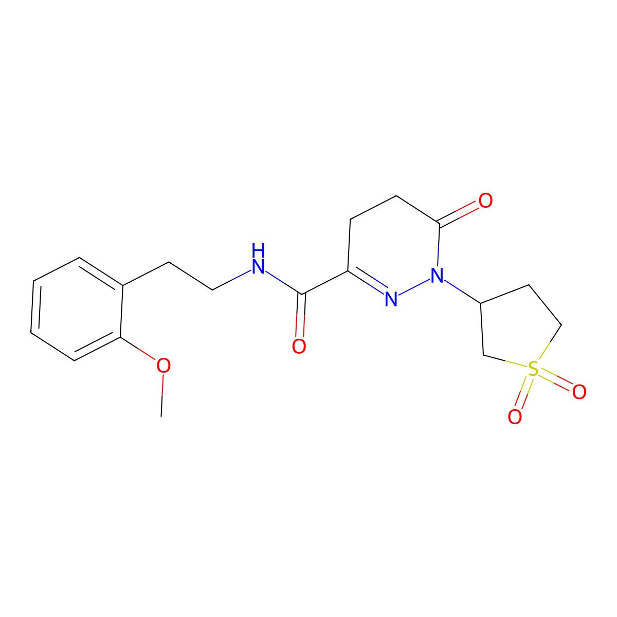 1-(1,1-dioxidotetrahydrothiophen-3-yl)-N-[2-(2-methoxyphenyl)ethyl]-6-oxo-1,4,5,6-tetrahydropyridazine-3-carboxamide molecular structure, CAS 1038047-99-2