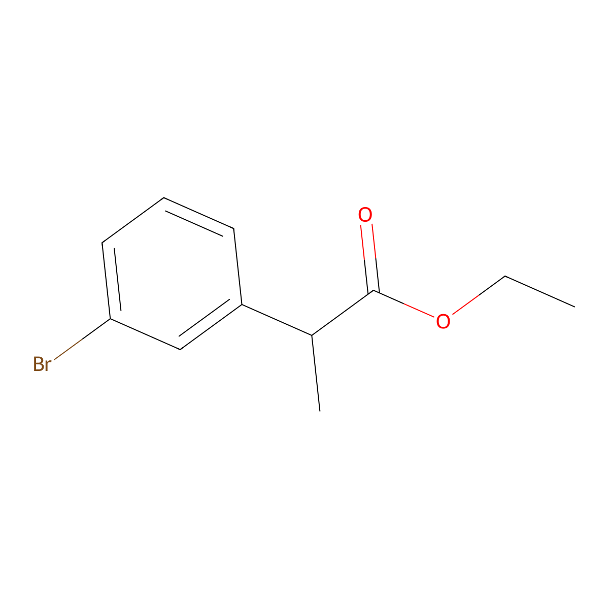 Ethyl 2-(3-bromophenyl)propanoate molecular structure, CAS 103807-54-1