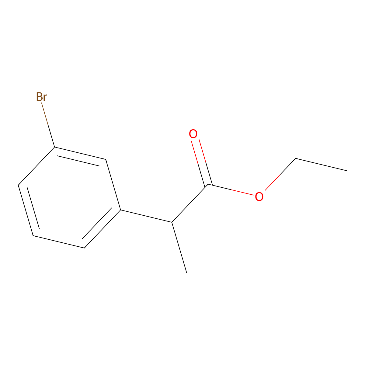Ethyl 2-(3-bromophenyl)propanoate molecular structure, CAS 103807-54-1