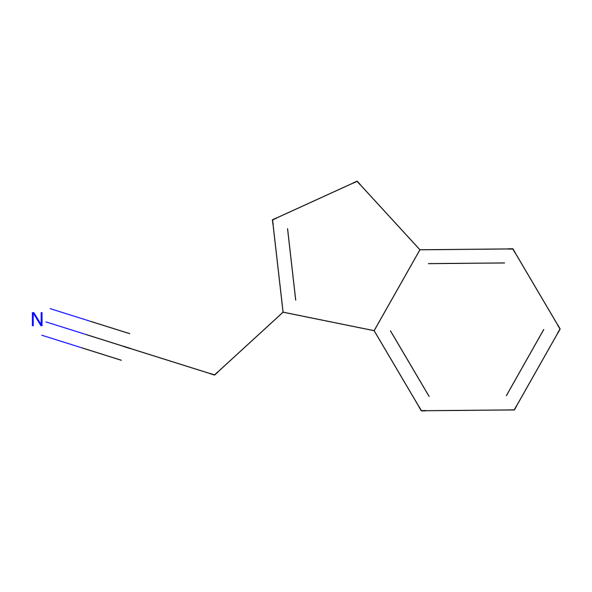 1H-Indene-3-acetonitrile molecular structure, CAS 10381-08-5