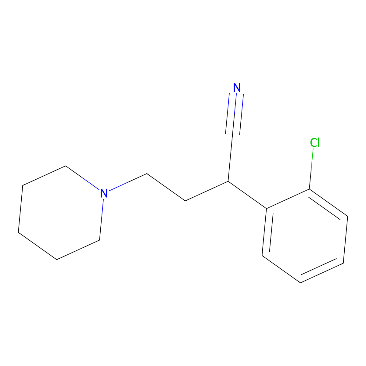 2-(2-Chlorophenyl)-4-(piperidin-1-yl)butanenitrile molecular structure, CAS 103810-48-6