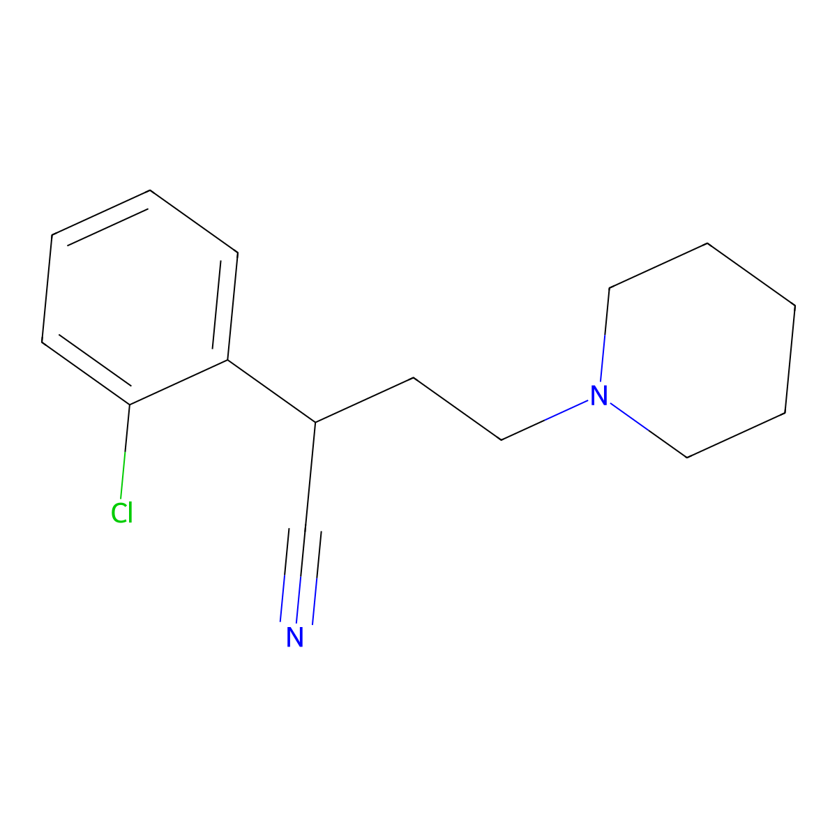 2-(2-Chlorophenyl)-4-(piperidin-1-yl)butanenitrile molecular structure, CAS 103810-48-6
