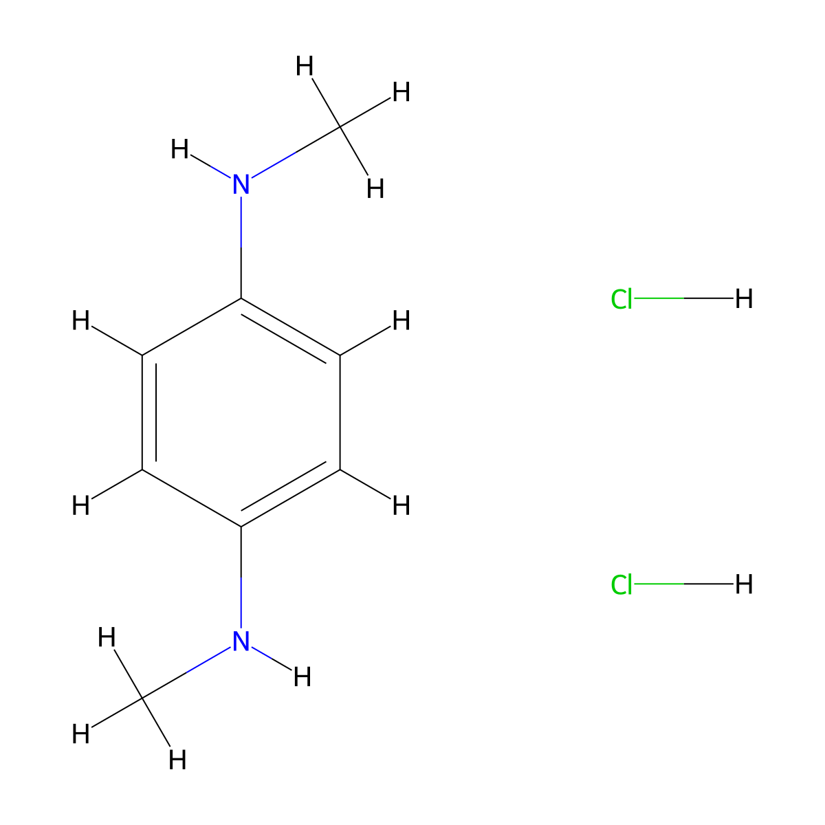 N1,N4-dimethylbenzene-1,4-diamine dihydrochloride molecular structure, CAS 103813-59-8