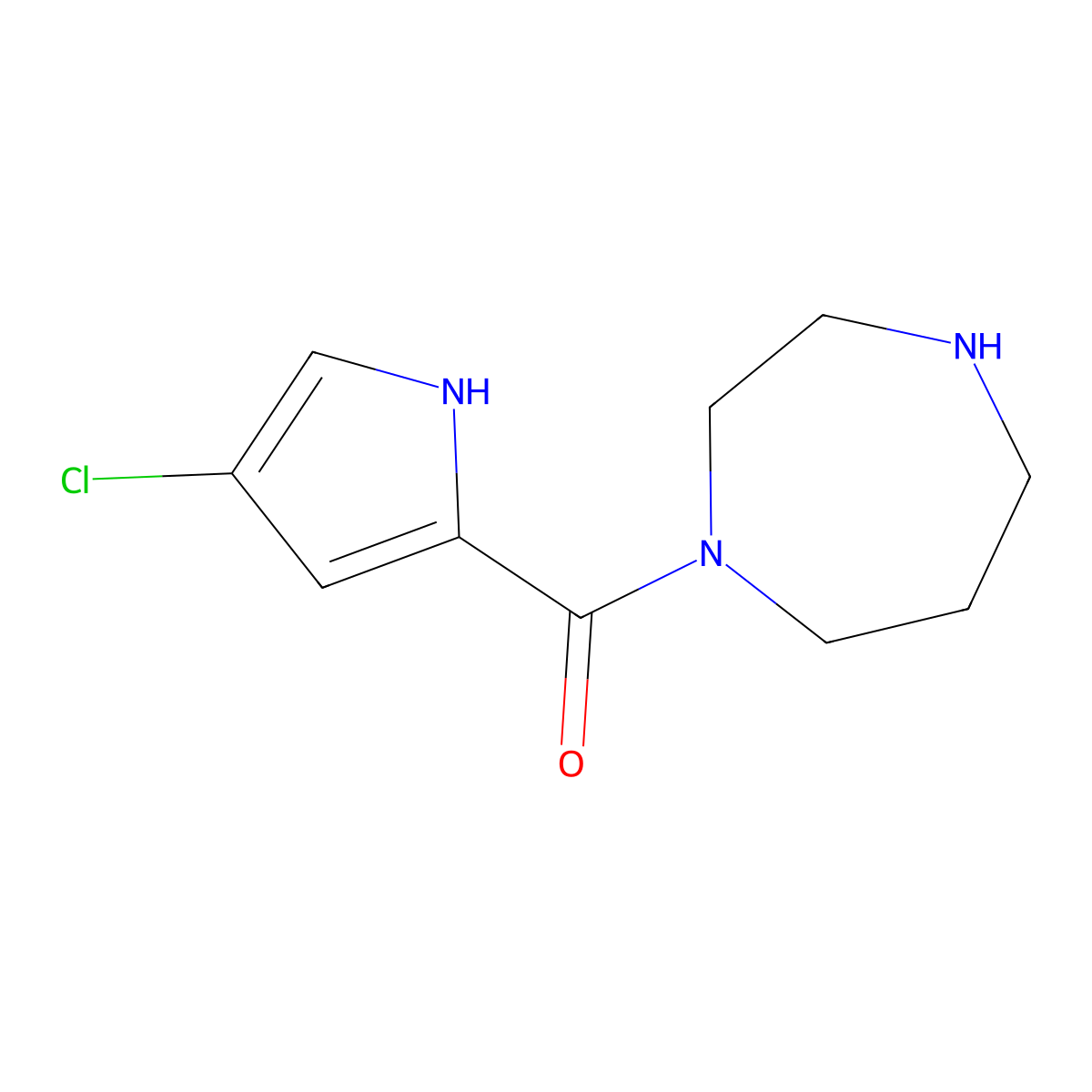 1-(4-chloro-1H-pyrrole-2-carbonyl)-1,4-diazepane molecular structure, CAS 1038213-92-1