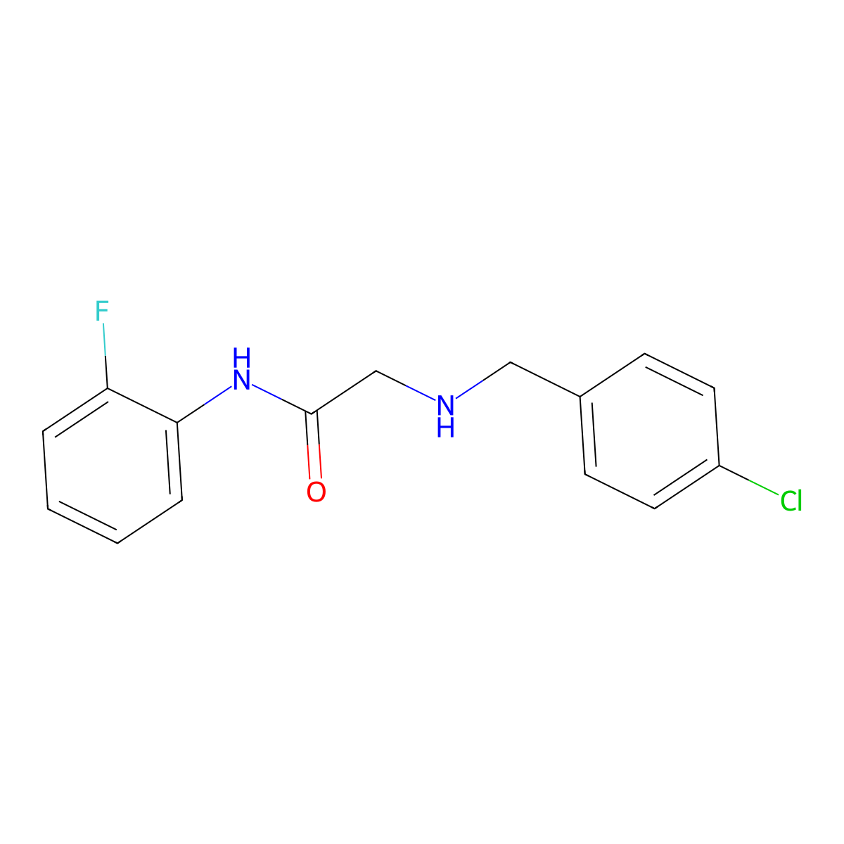 2-{[(4-chlorophenyl)methyl]amino}-N-(2-fluorophenyl)acetamide molecular structure, CAS 1038214-79-7
