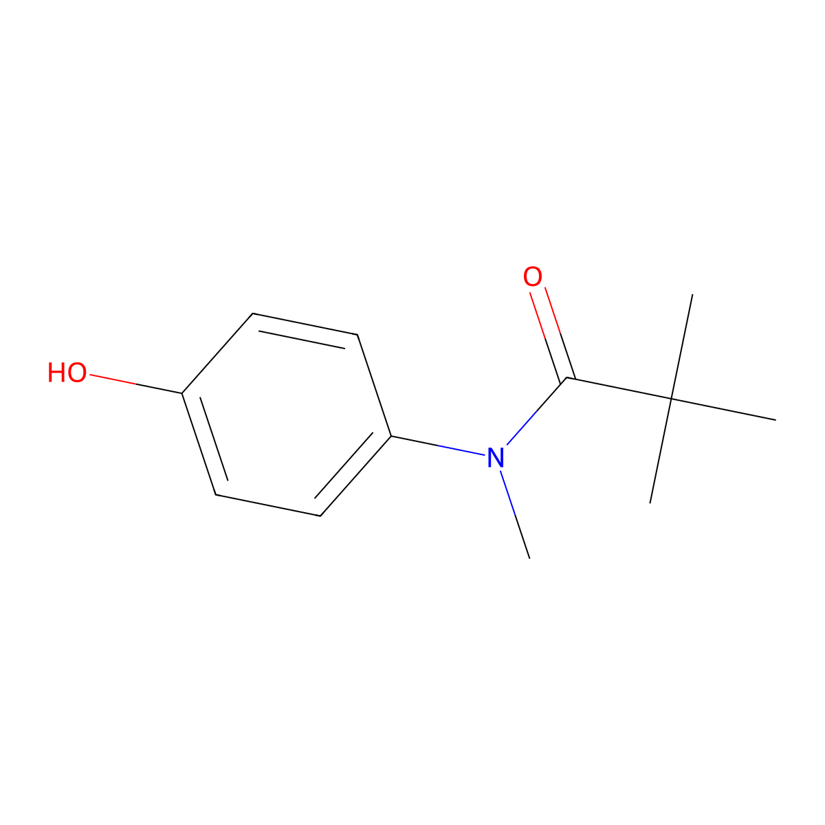 N-(4-hydroxyphenyl)-N,2,2-trimethylpropanamide molecular structure, CAS 1038215-86-9