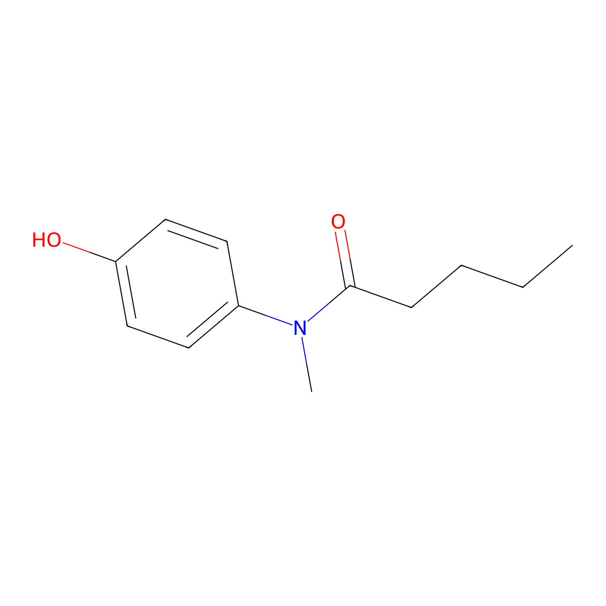 N-(4-hydroxyphenyl)-N-methylpentanamide molecular structure, CAS 1038216-75-9