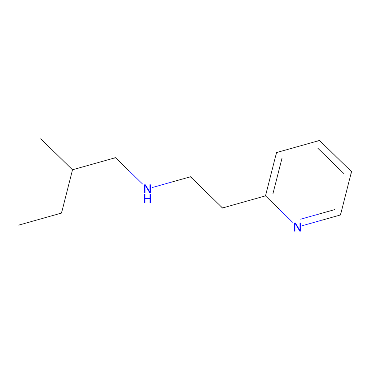 (2-Methylbutyl)[2-(pyridin-2-yl)ethyl]amine molecular structure, CAS 1038219-05-4