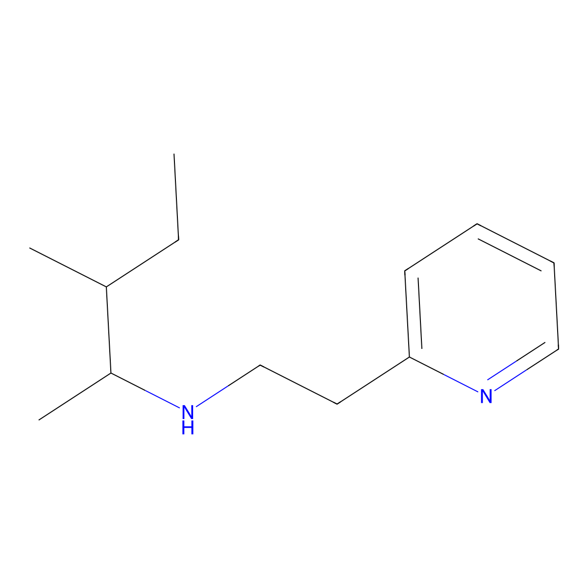 (3-Methylpentan-2-yl)[2-(pyridin-2-yl)ethyl]amine molecular structure, CAS 1038219-15-6