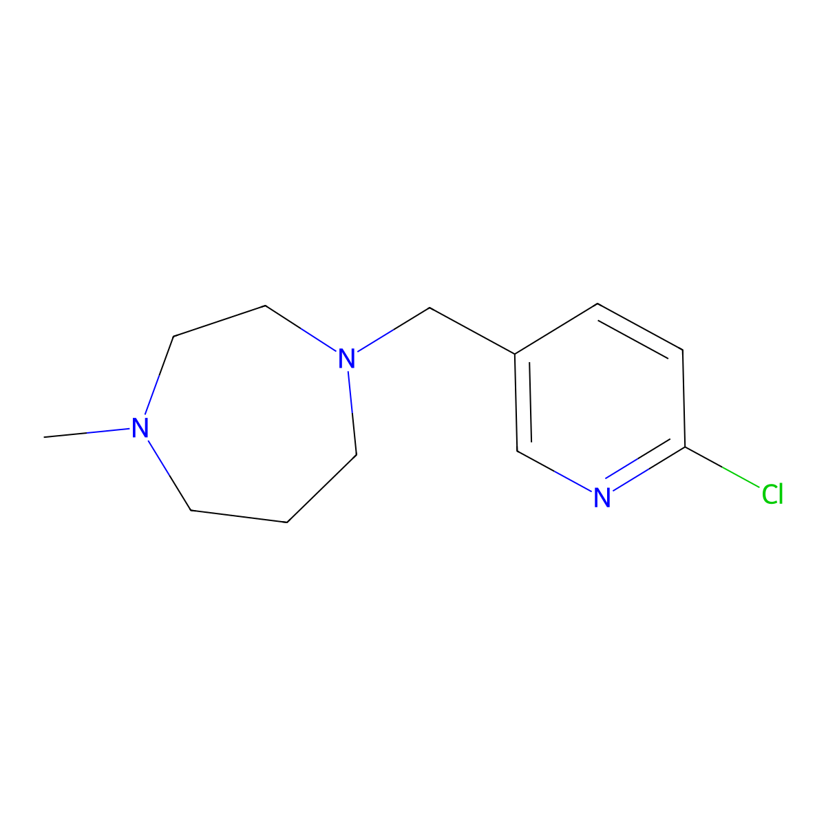 1-((6-Chloropyridin-3-yl)methyl)-4-methyl-1,4-diazepane molecular structure, CAS 1038221-47-4