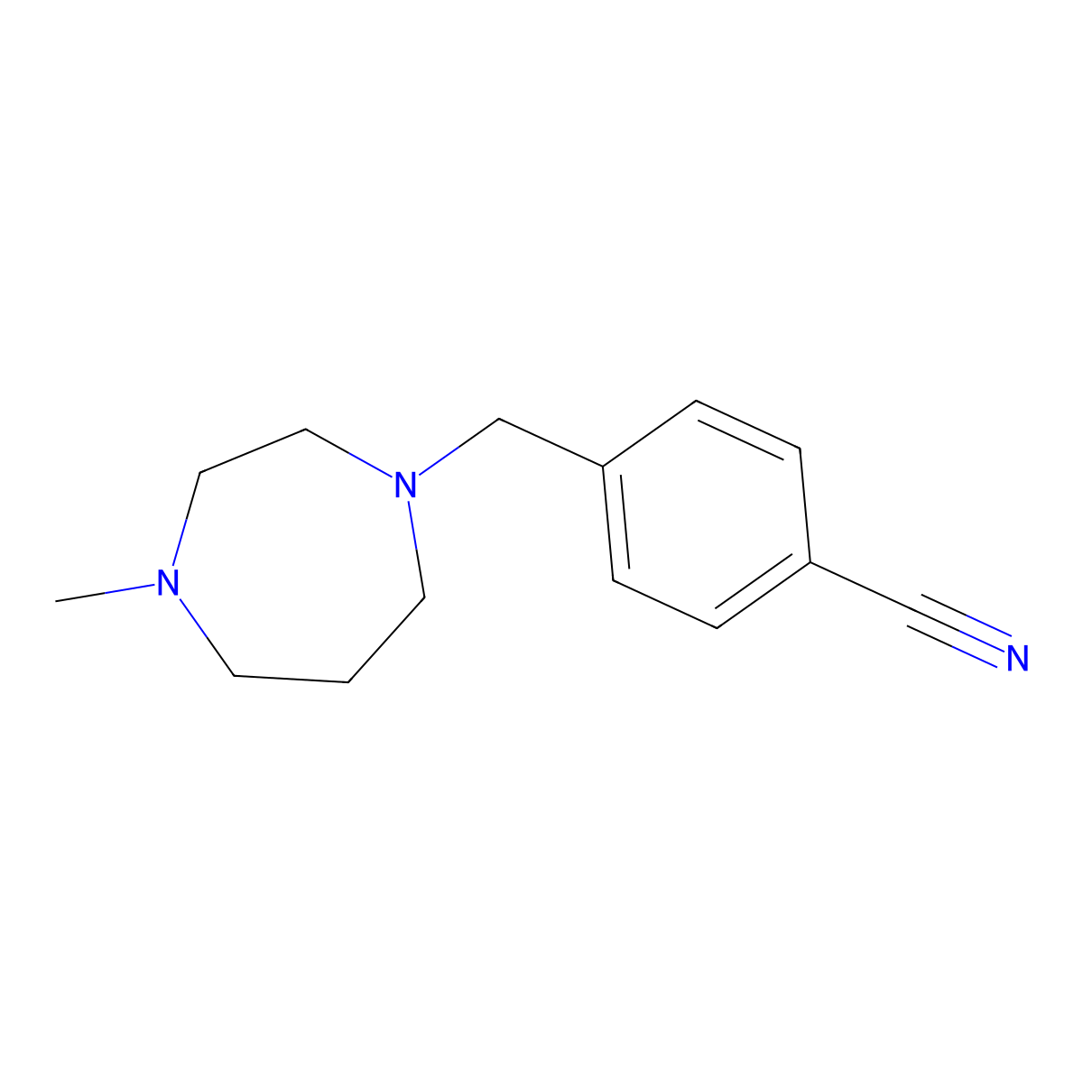 4-((4-Methyl-1,4-diazepan-1-YL)methyl)benzonitrile molecular structure, CAS 1038221-55-4