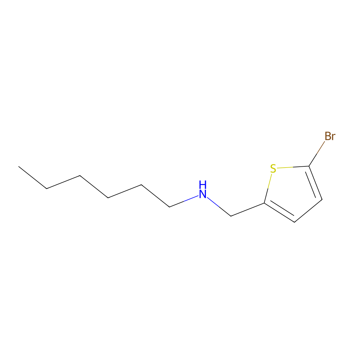 [(5-Bromothiophen-2-yl)methyl](hexyl)amine molecular structure, CAS 1038224-37-1