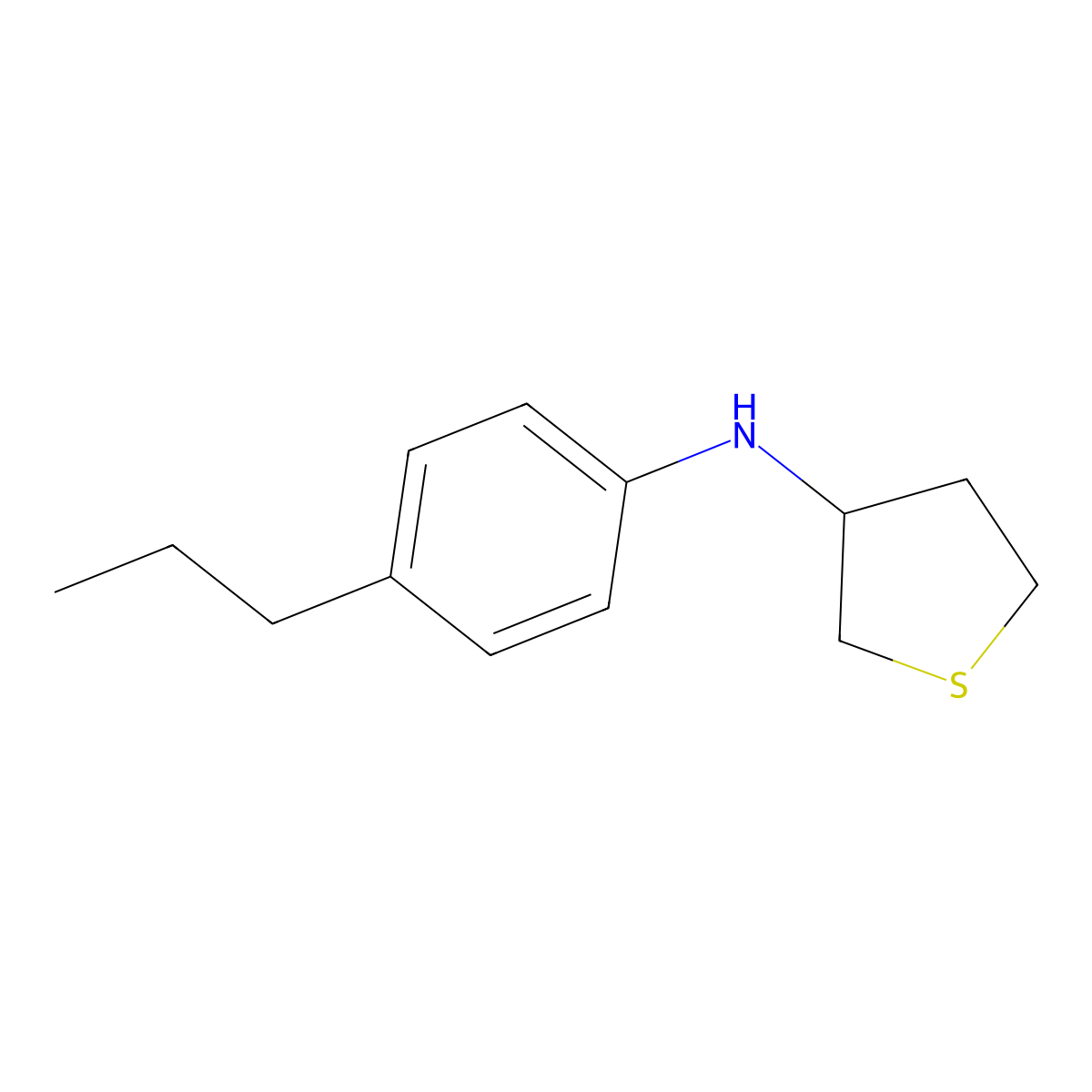 N-(4-propylphenyl)thiolan-3-amine molecular structure, CAS 1038224-50-8