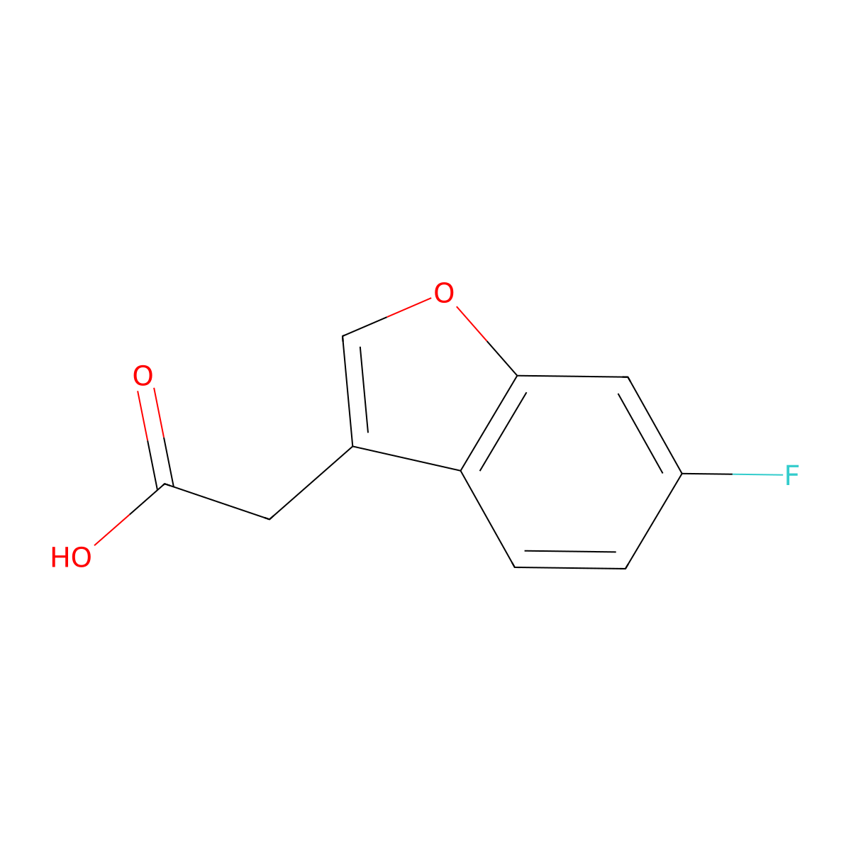 2-(6-Fluoro-1-benzofuran-3-yl)acetic acid molecular structure, CAS 1038224-52-0