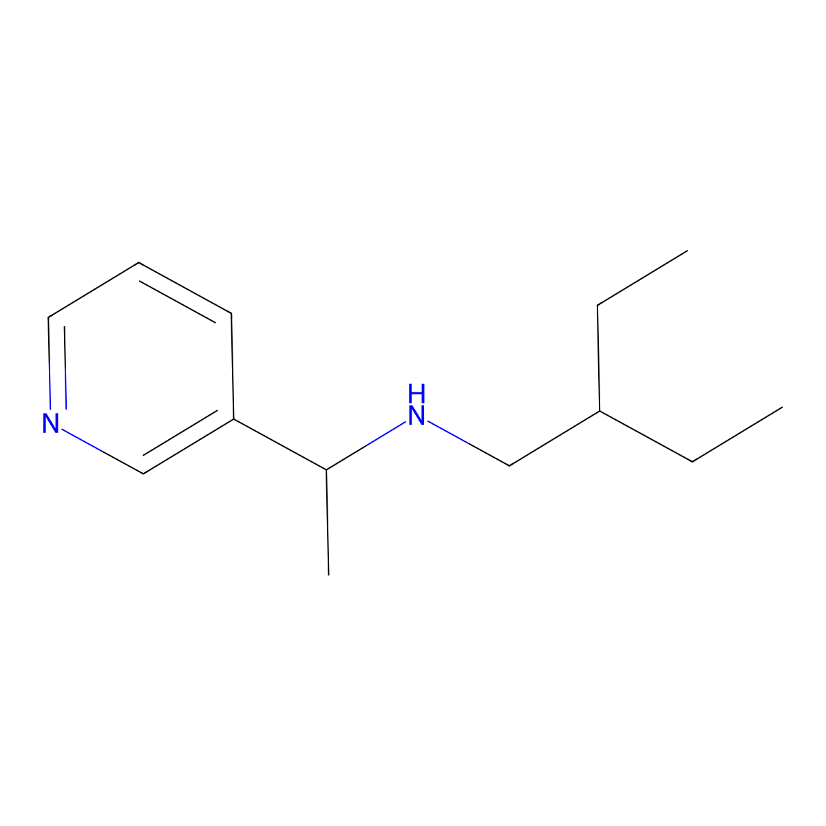 (2-Ethylbutyl)[1-(pyridin-3-yl)ethyl]amine molecular structure, CAS 1038226-23-1