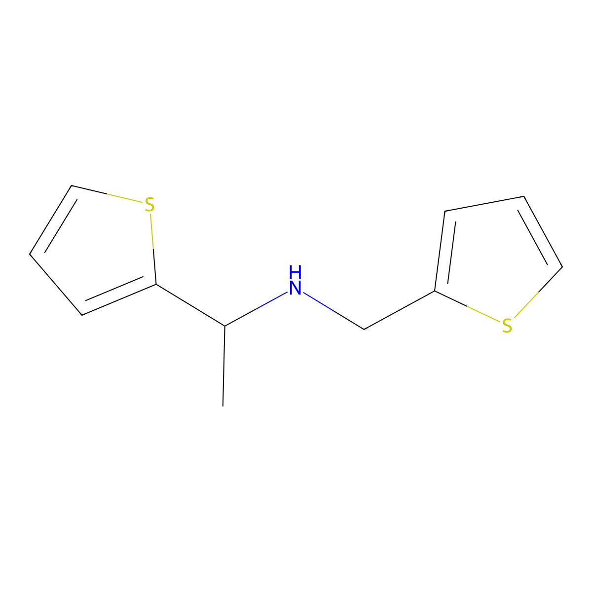 [1-(Thiophen-2-yl)ethyl][(thiophen-2-yl)methyl]amine molecular structure, CAS 1038228-71-5