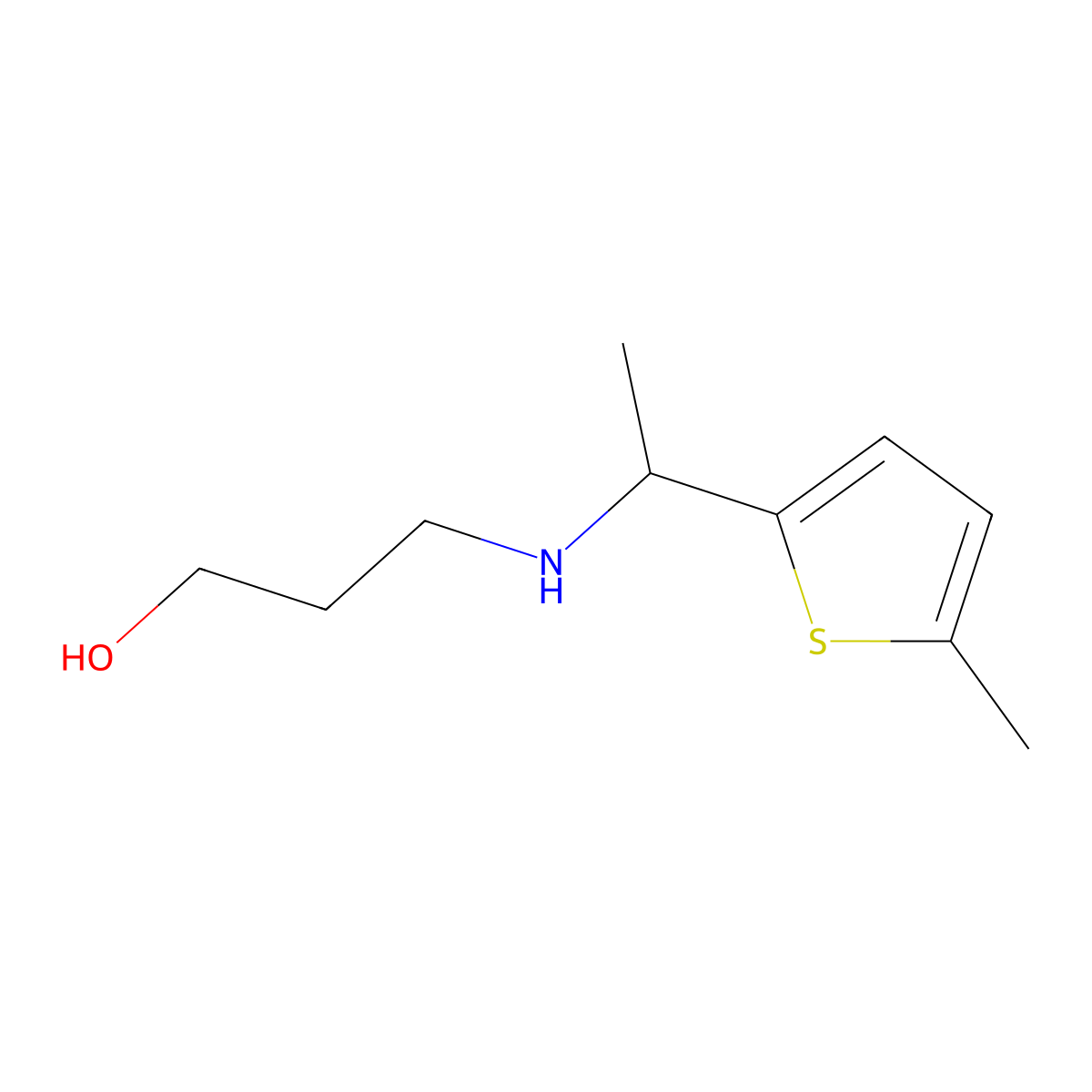 3-{[1-(5-Methylthiophen-2-yl)ethyl]amino}propan-1-ol molecular structure, CAS 1038231-15-0